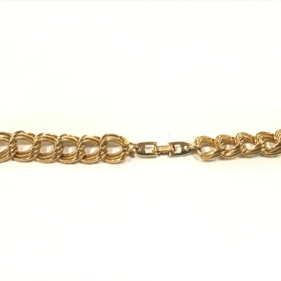 Vintage Napier Gold Tone Double Curb Chain Necklace 24" Long x 9/16" Wide - Picture 5 of 5